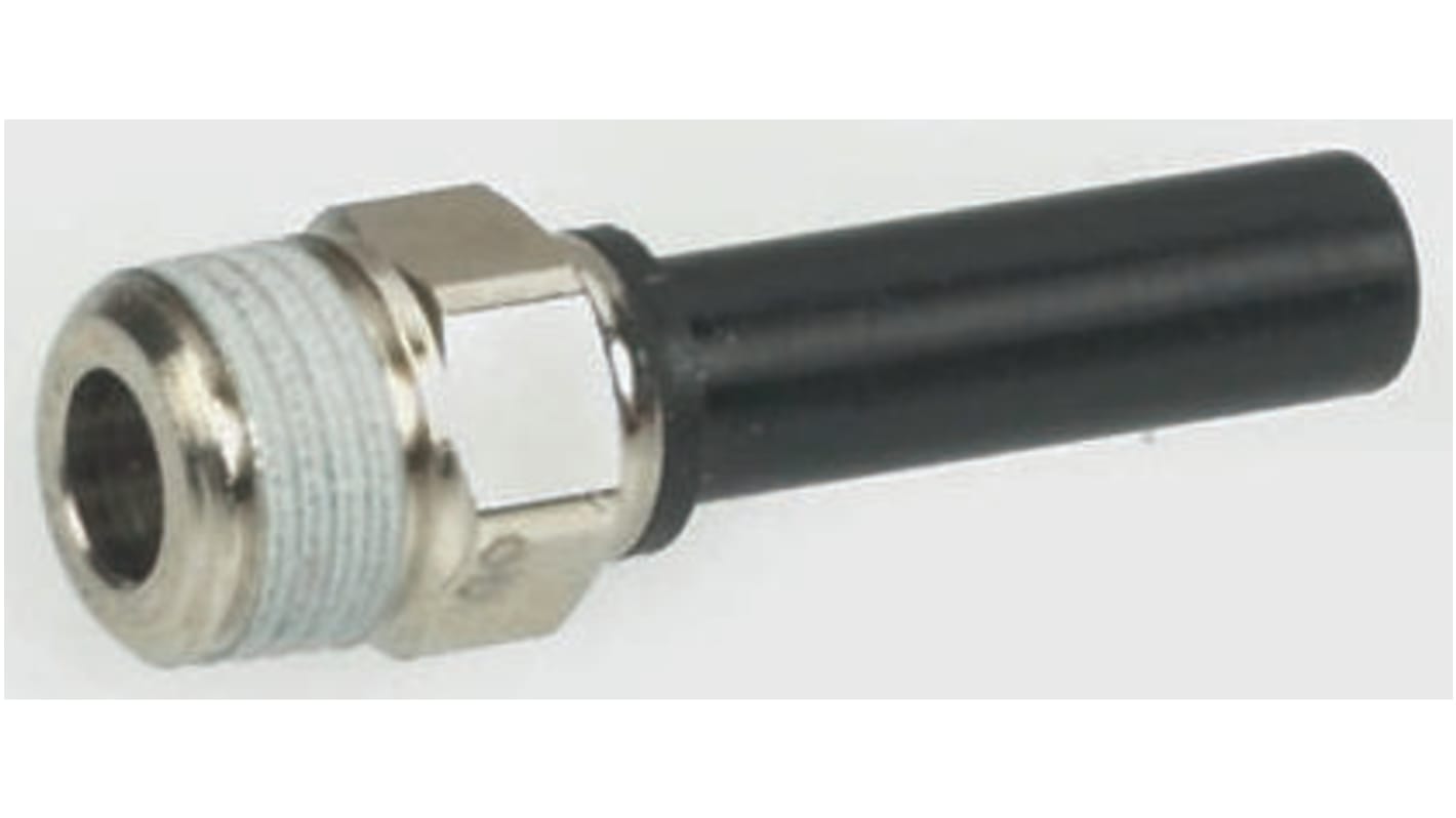 Legris LF3000 Series Straight Threaded Adaptor, R 1/4 Male to Push In 8 mm, Threaded-to-Tube Connection Style