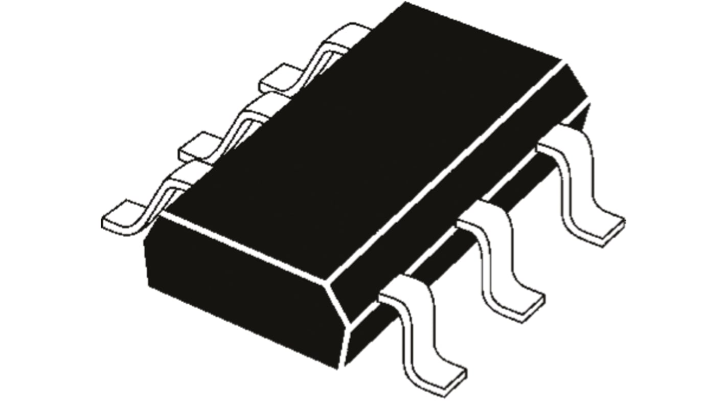 Dual P-Channel MOSFET, 1.1 A, 20 V, 6-Pin SOT-363 Vishay SI1967DH-T1-GE3