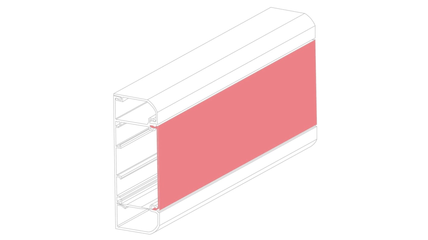 RS PRO White Dado Trunking, W50 mm x D140mm, L3m, 35 mm Min. Bend Radius, PVC