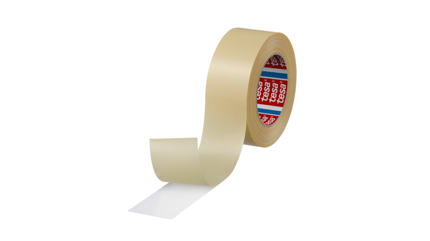 Tesa 4939 White Double Sided Cloth Tape, 235 Thick, 5,5 N/cm, Cloth Backing, 50mm x 25m