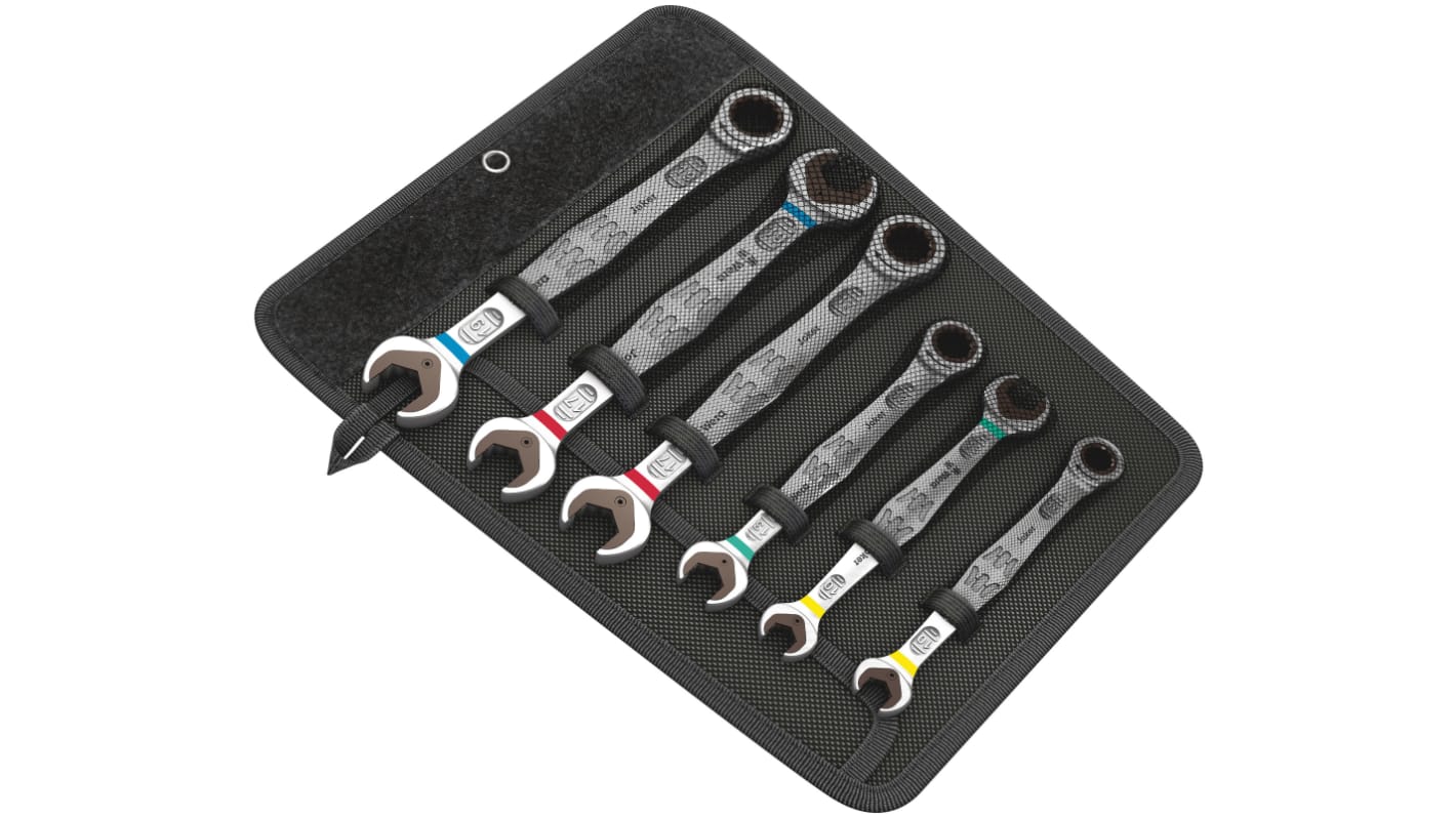 Wera Joker 6002 Series 6-Piece Spanner Set, 10 → 19 mm, Chrome Molybdenum Steel