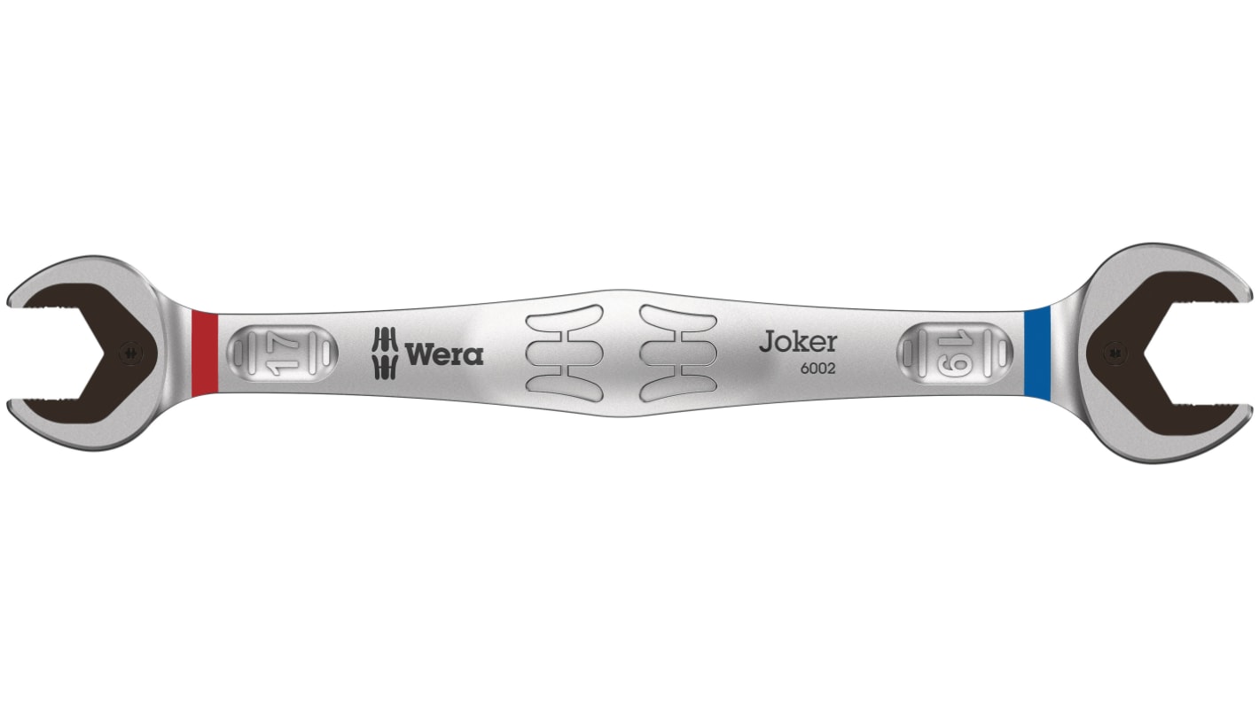 Chiave a forchetta doppia Wera Joker, lungh. 235 mm, bocca poligonale 17mm, in Acciaio al cromo molibdeno