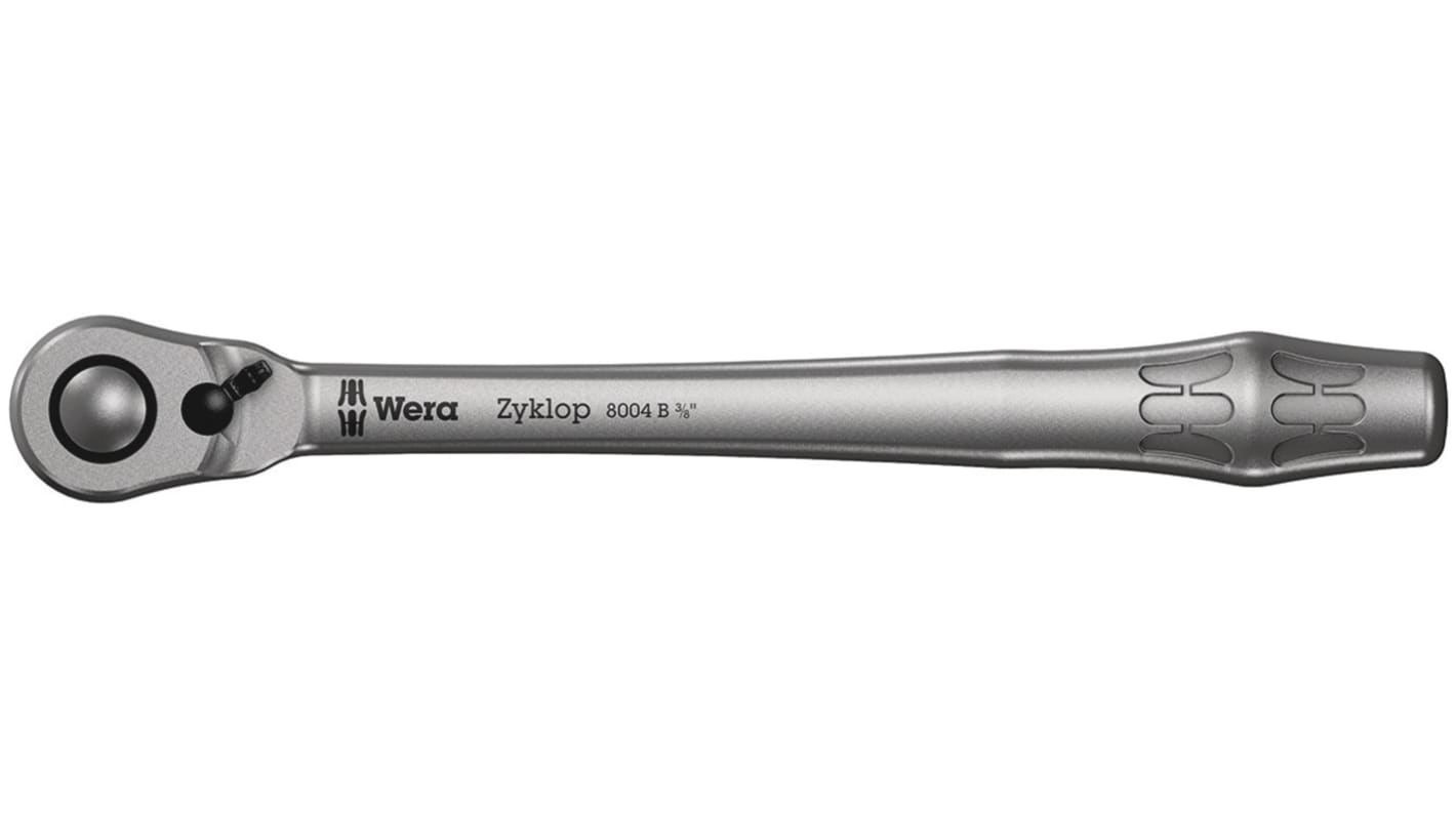 Wera Zyklop 3/8 in Square Ratchet with Ratchet Handle, 222 mm Overall