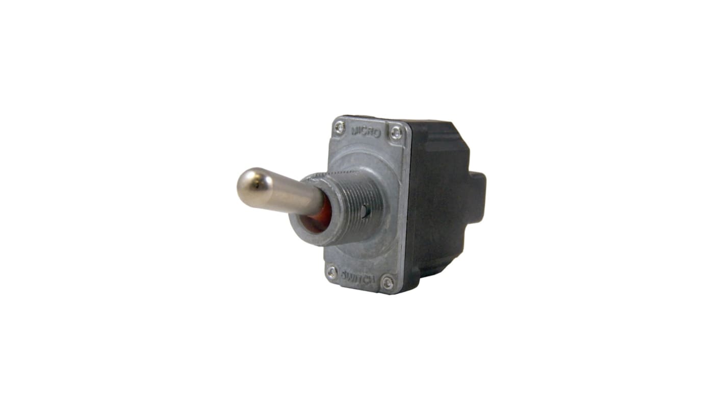 Honeywell 钮子开关, 单刀单掷, (开)-关操作, 15 A @ 115 V AC ， 15 A @ 28 V DC ， 6 A @ 230 V AC, 面板安装, 螺丝端子, 面板切口12.4 (Dia.)mm, IP67,