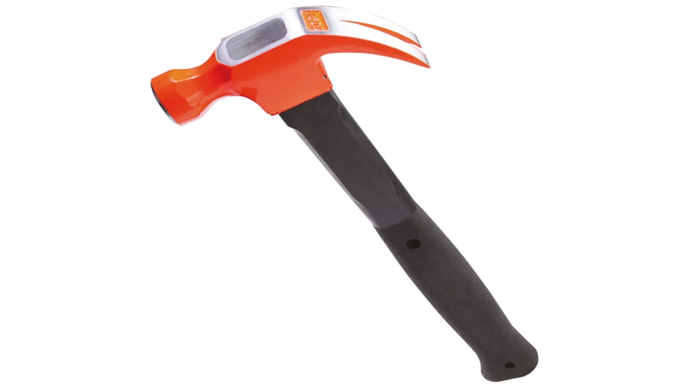 RS PRO Steel Claw Hammer with Rubber Handle, 453.6g