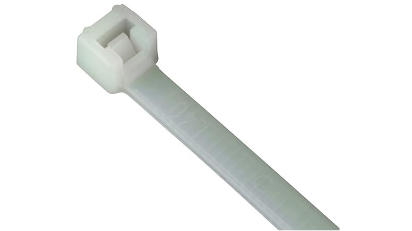 ABB Cable Tie, 370mm x 7.6 mm, Natural Nylon, Pk-100