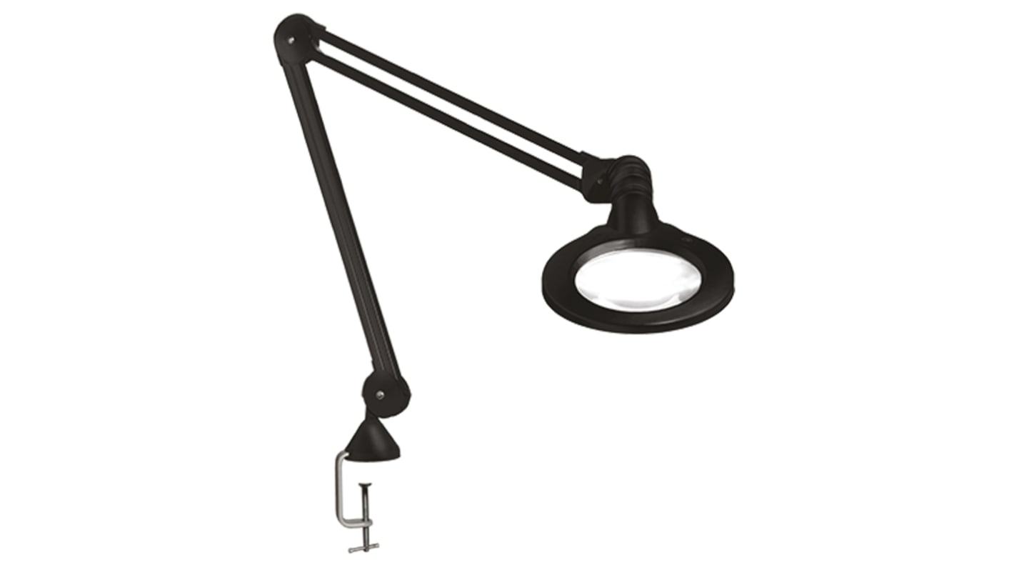 Luxo KFM LED ESD LED Magnifying Lamp with Table Clamp Mount, 5dioptre