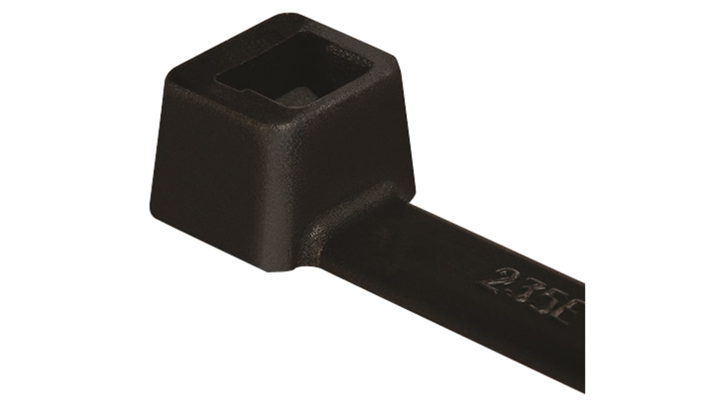 HellermannTyton Cable Tie, Standard, 387mm x 7.6 mm, Black Polyamide 6.6 (PA66), Pk-100