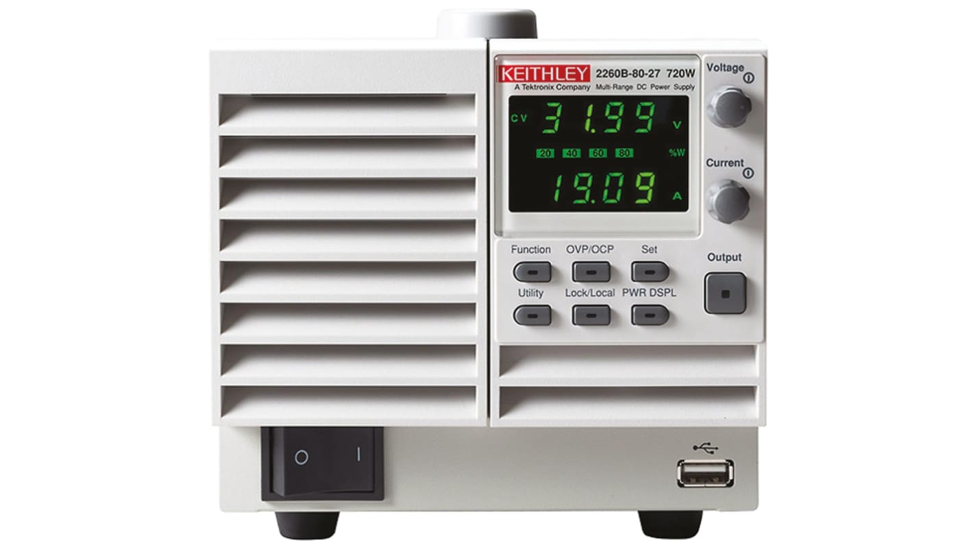 Fuente de alimentación Keithley 2260B-80-27, calibrado RS, 1 salida, 80V, 27A, 720W