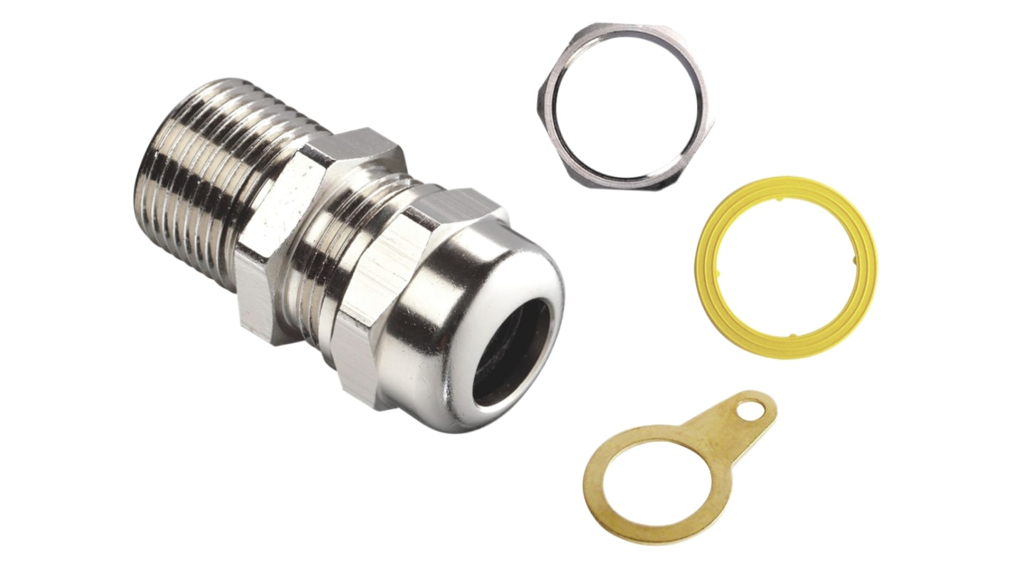 Kopex-EX C2 Series Metallic Brass Cable Gland, M25 Thread, 14mm Min, 20mm Max, IP66, IP68