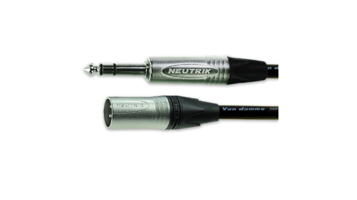 Van Damme Male 6.35mm Stereo Jack to Male 3 Pin XLR, 3m