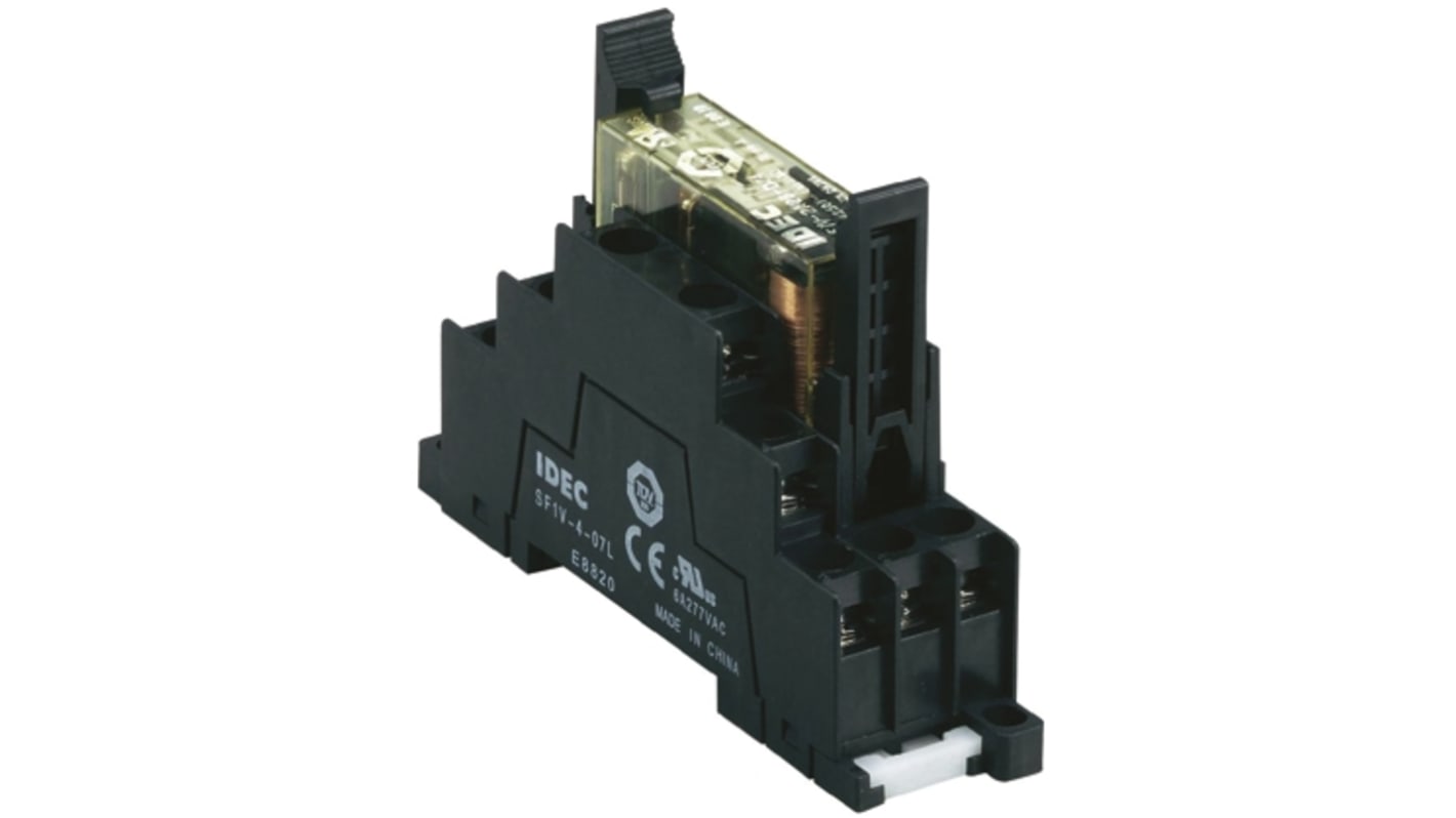 Zócalo de relé Idec para Relé con contactos guiados forzados RF1V de 10 contactos, 6A máx., para carril DIN
