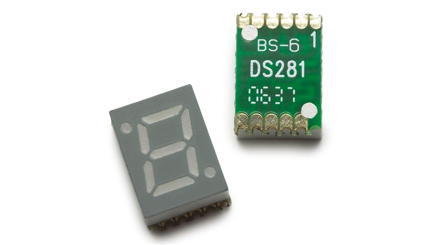 HDSM-433B Broadcom 7-Segment LED Display, CC Blue 11.2 mcd RH DP 10mm