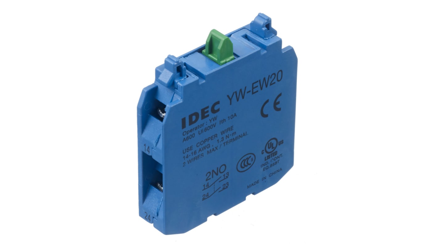 Idec CW Series Series Contact Block, 2NO