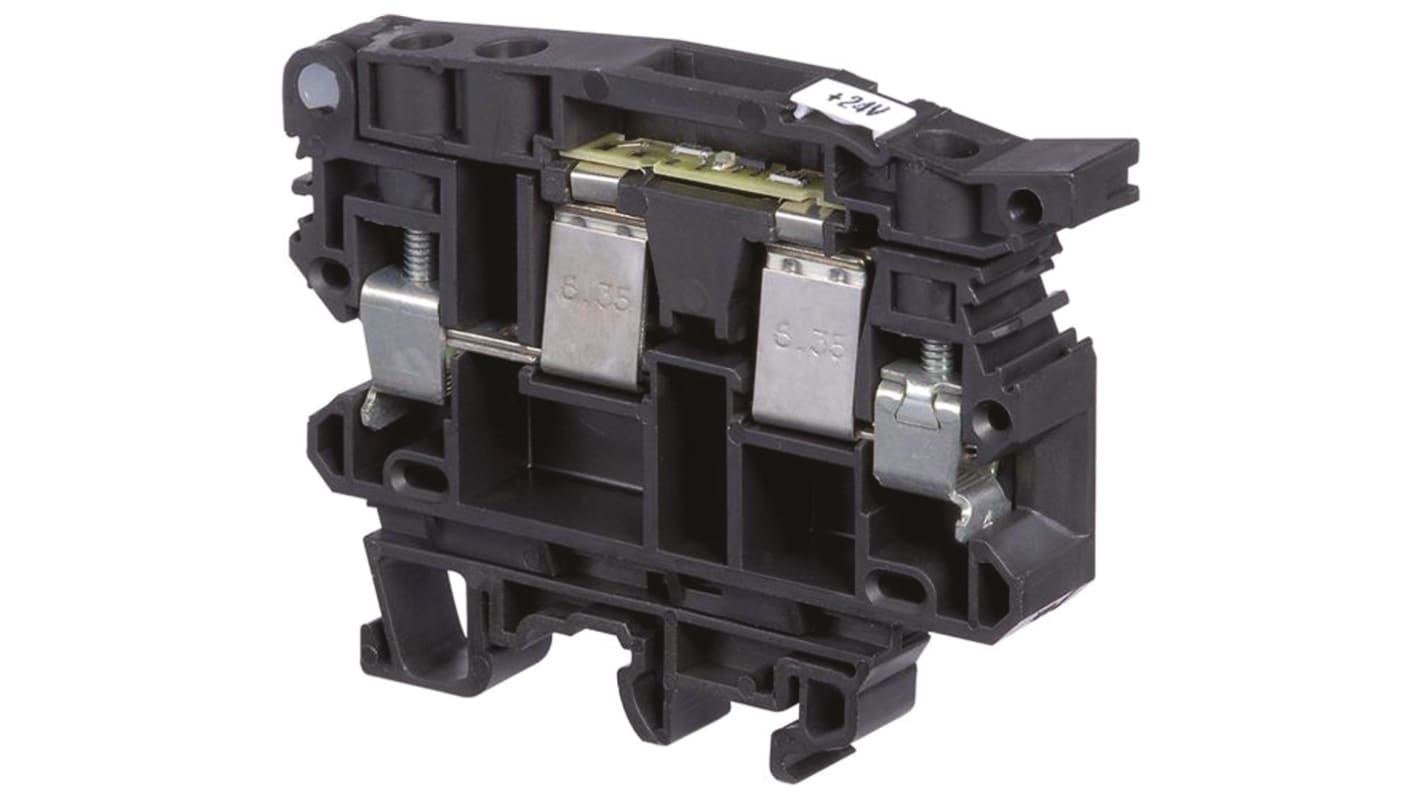 Entrelec SNA Series Black Disconnect Terminal Block, 10mm², Single-Level, Screw Termination