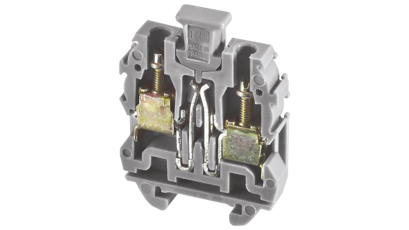 Entrelec SNA Series Grey Standard Din Rail Terminal, 2.5mm², Single-Level, Screw Termination