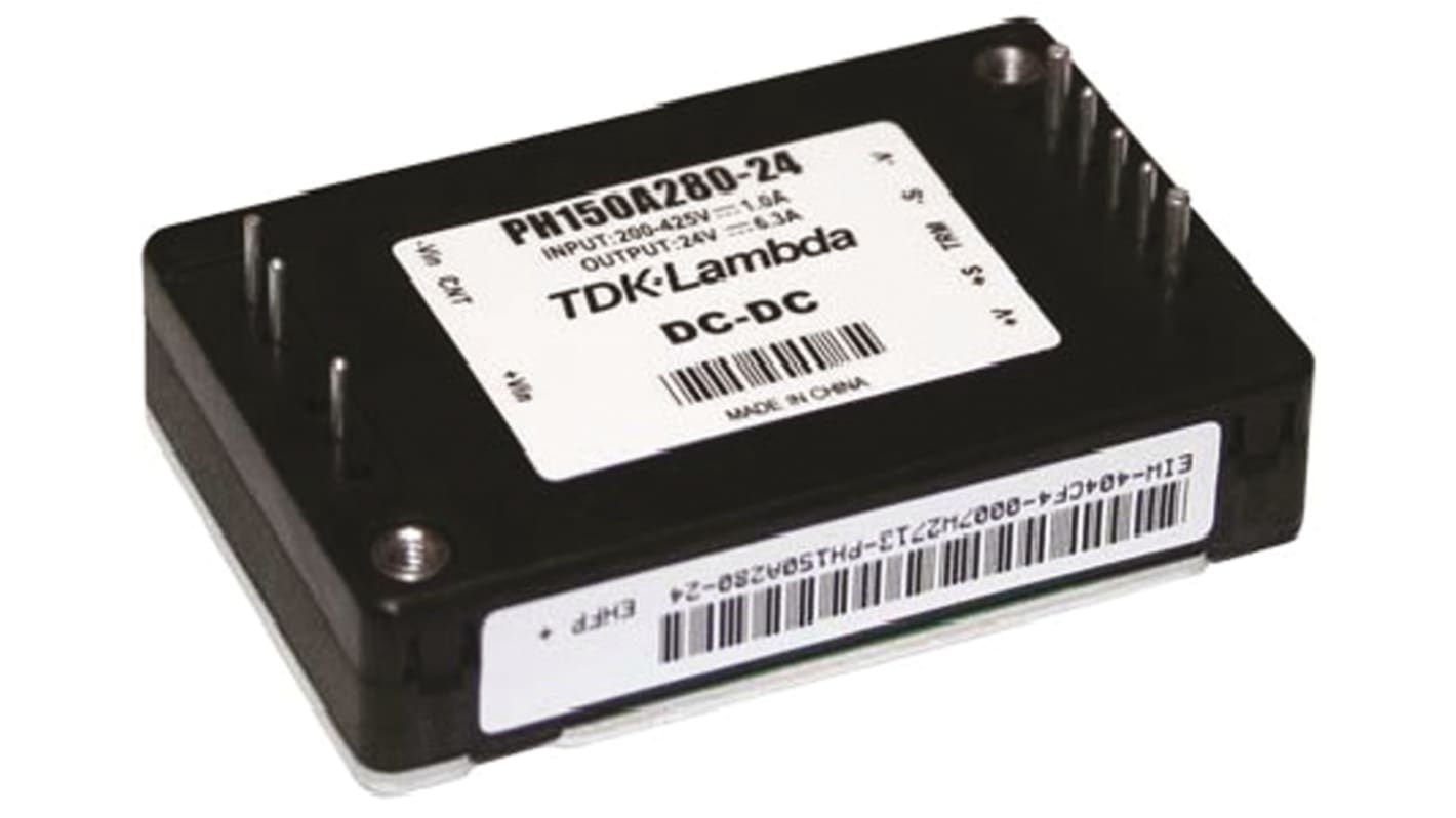 TDK-Lambda PH-A280 DC-DC Converter, 24V dc/ 2.1A Output, 200 → 425 V dc Input, 50.4W, Through Hole, +100°C Max