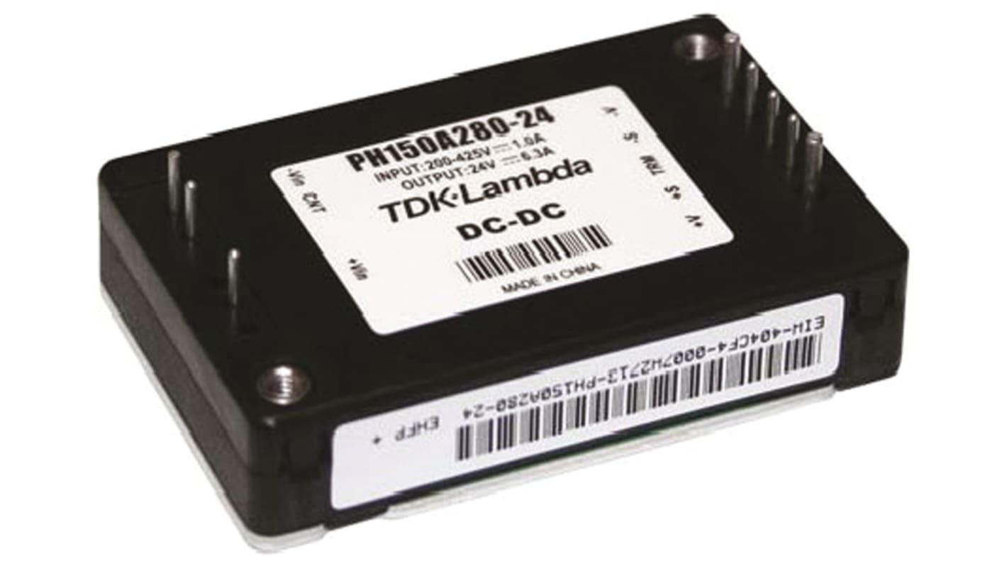 TDK-Lambda PH-A280 DC-DC Converter, 12V dc/ 12.5A Output, 200 → 425 V dc Input, 150W, Through Hole, +100°C Max