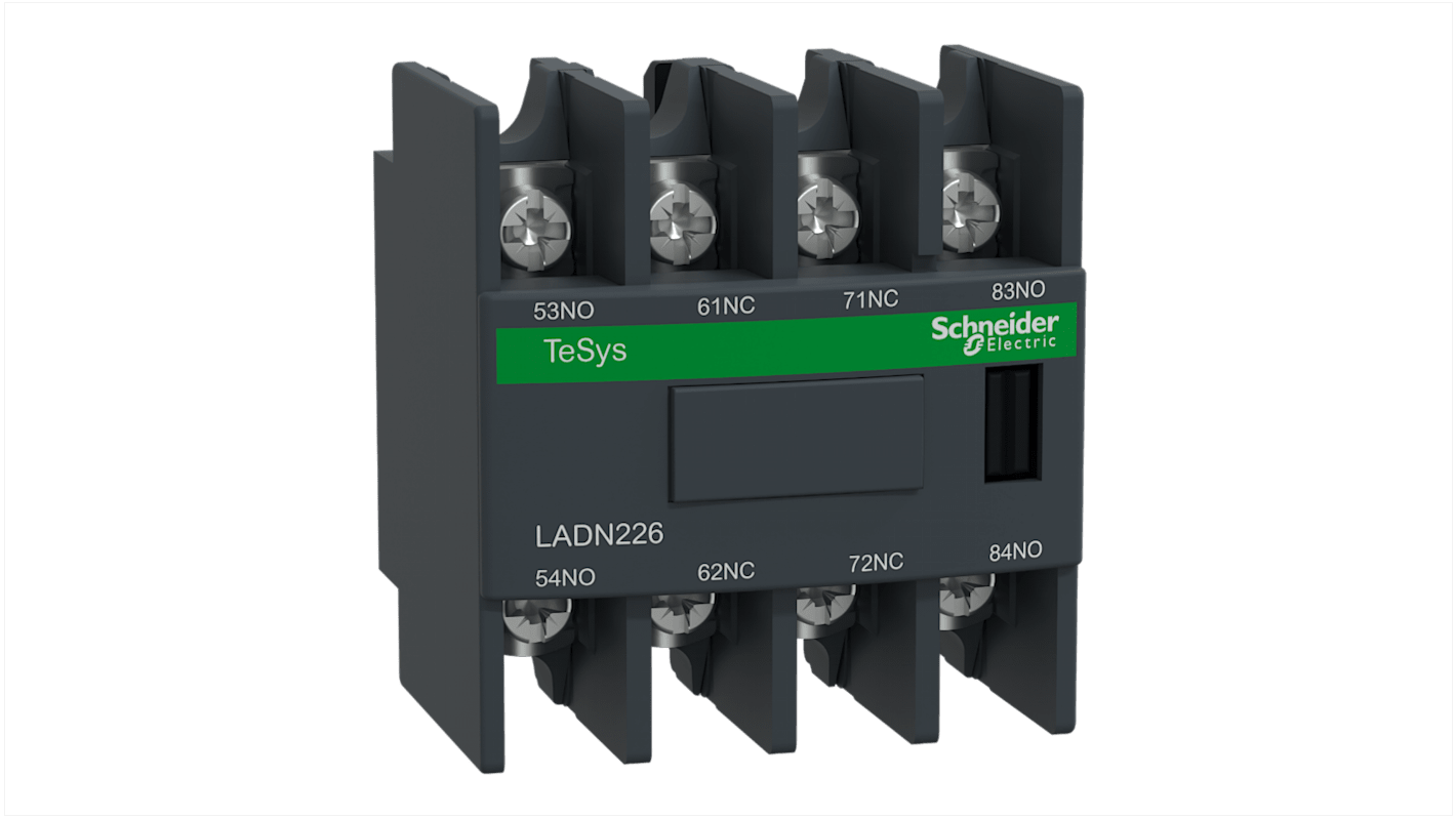 Schneider Electric Auxiliary Contact Block, 4 Contact, 2NC + 2NO, Front Mount