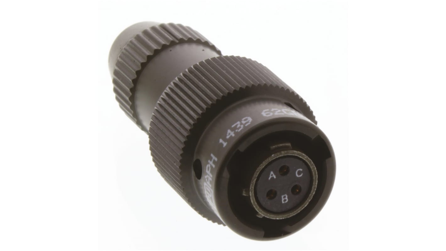 Amphenol Limited, 62GB 3 Way Cable Mount MIL Spec Circular Connector Plug, Socket Contacts,Shell Size 8, Bayonet