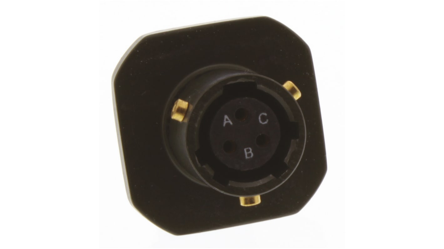 Amphenol Limited, 62GB 3 Way Cable Mount MIL Spec Circular Connector Receptacle, Socket Contacts,Shell Size 8, Bayonet