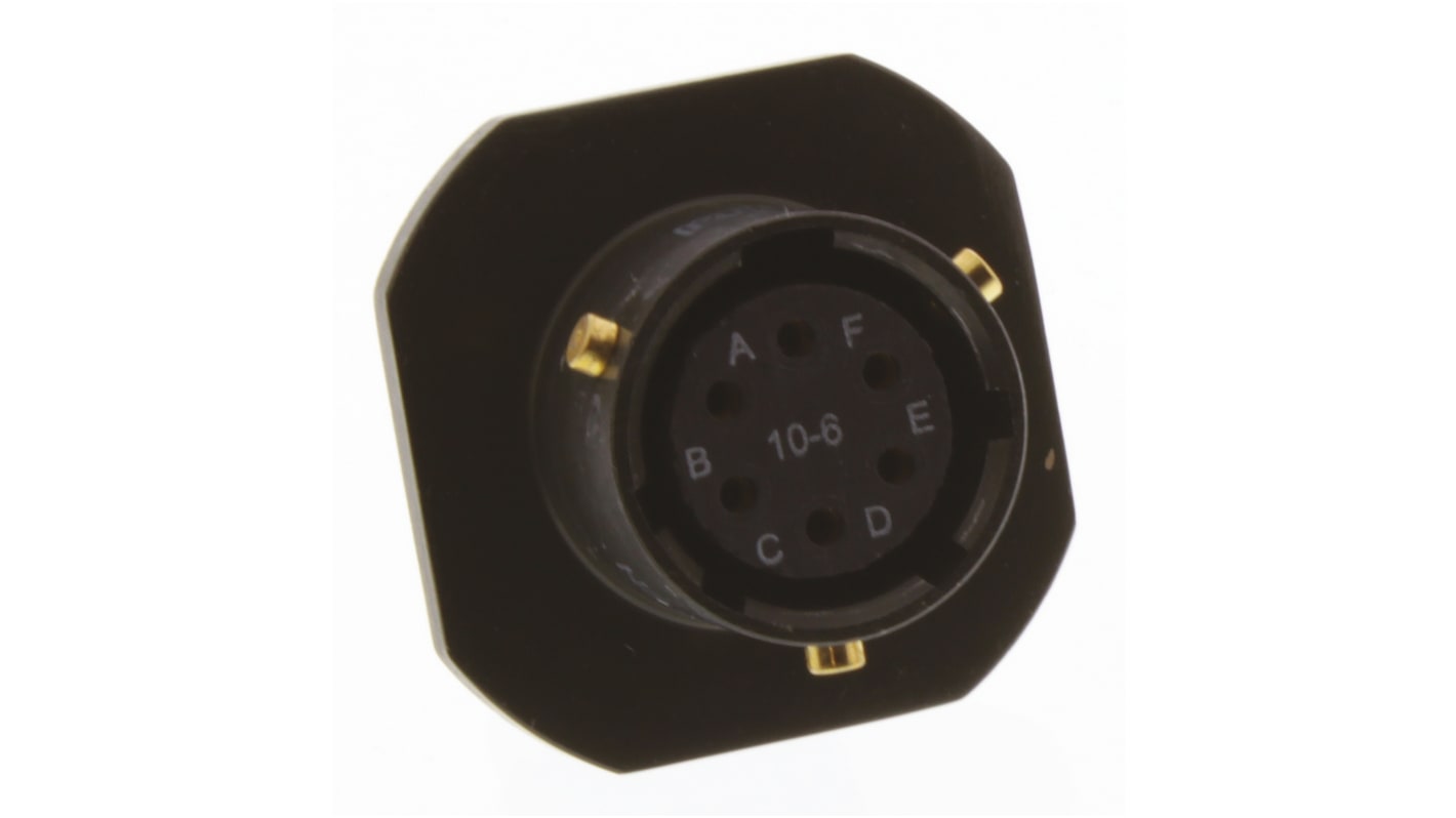 Amphenol Limited, 62GB 6 Way Cable Mount MIL Spec Circular Connector Receptacle, Socket Contacts,Shell Size 10, Bayonet