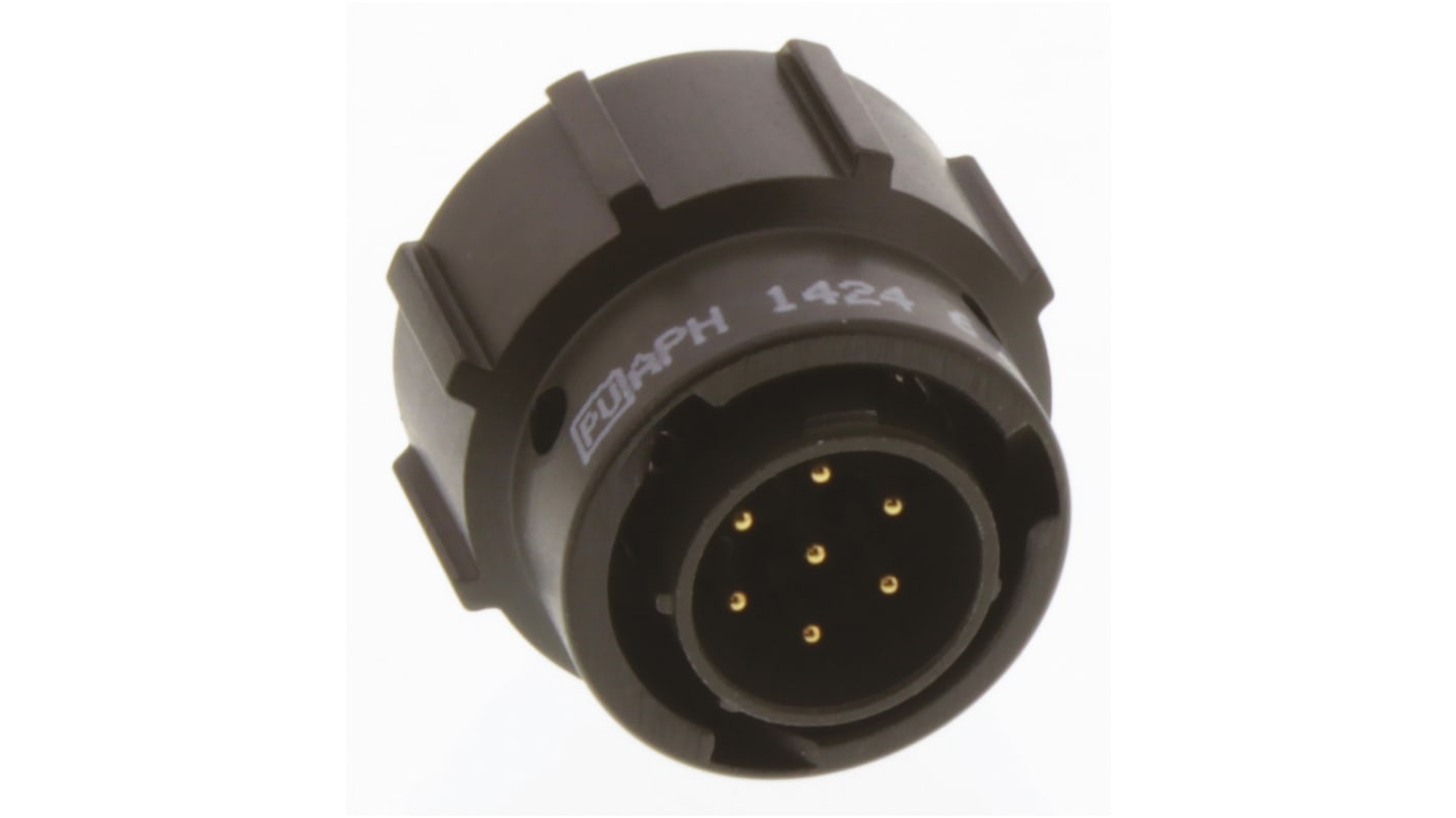 Amphenol, 62GB 7 Way Cable Mount MIL Spec Circular Connector Plug, Pin Contacts,Shell Size 10, Bayonet Coupling,