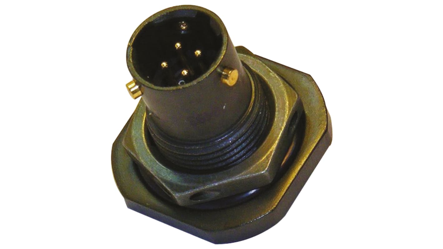 Amphenol Limited, 62GB 4 Way Panel Mount MIL Spec Circular Connector Receptacle, Pin Contacts,Shell Size 8, Bayonet