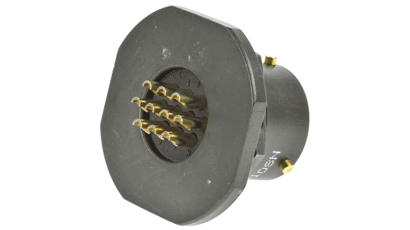 Amphenol Limited, 62GB 10 Way Panel Mount MIL Spec Circular Connector Receptacle, Socket Contacts,Shell Size 12,