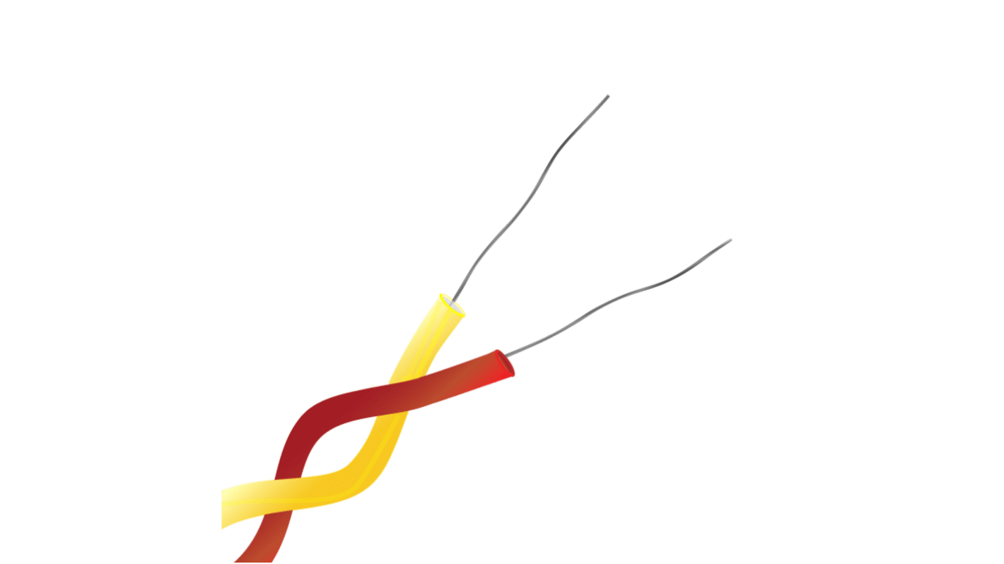 RS PRO Type K Thermocouple Cable/Wire, 25m, Unscreened, PFA Insulation, +260°C Max, 7/0.2mm