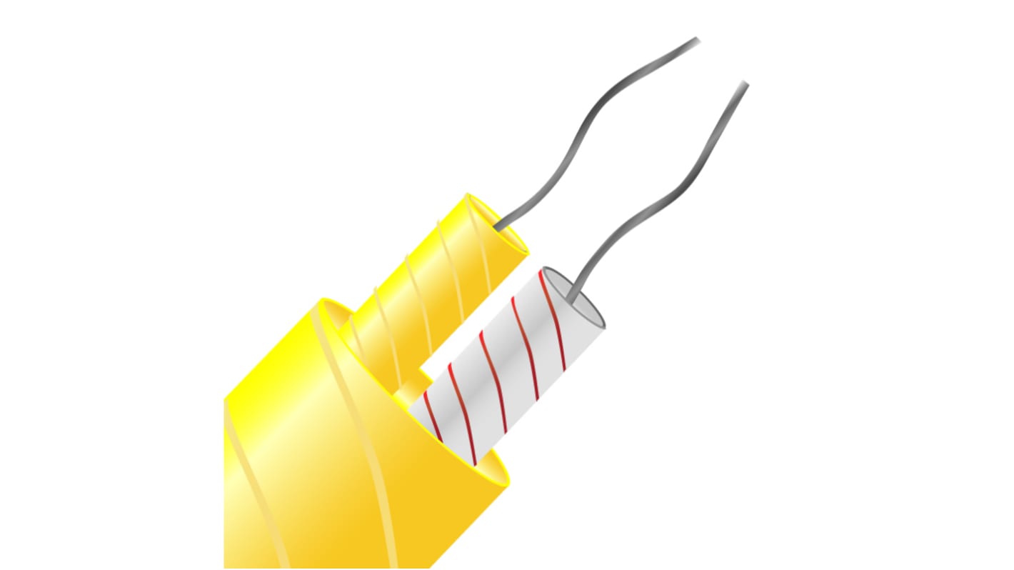 RS PRO Type K Thermocouple Cable/Wire, 100m, Unscreened, Glass Fibre Insulation, +350°C Max, 1/0.315mm