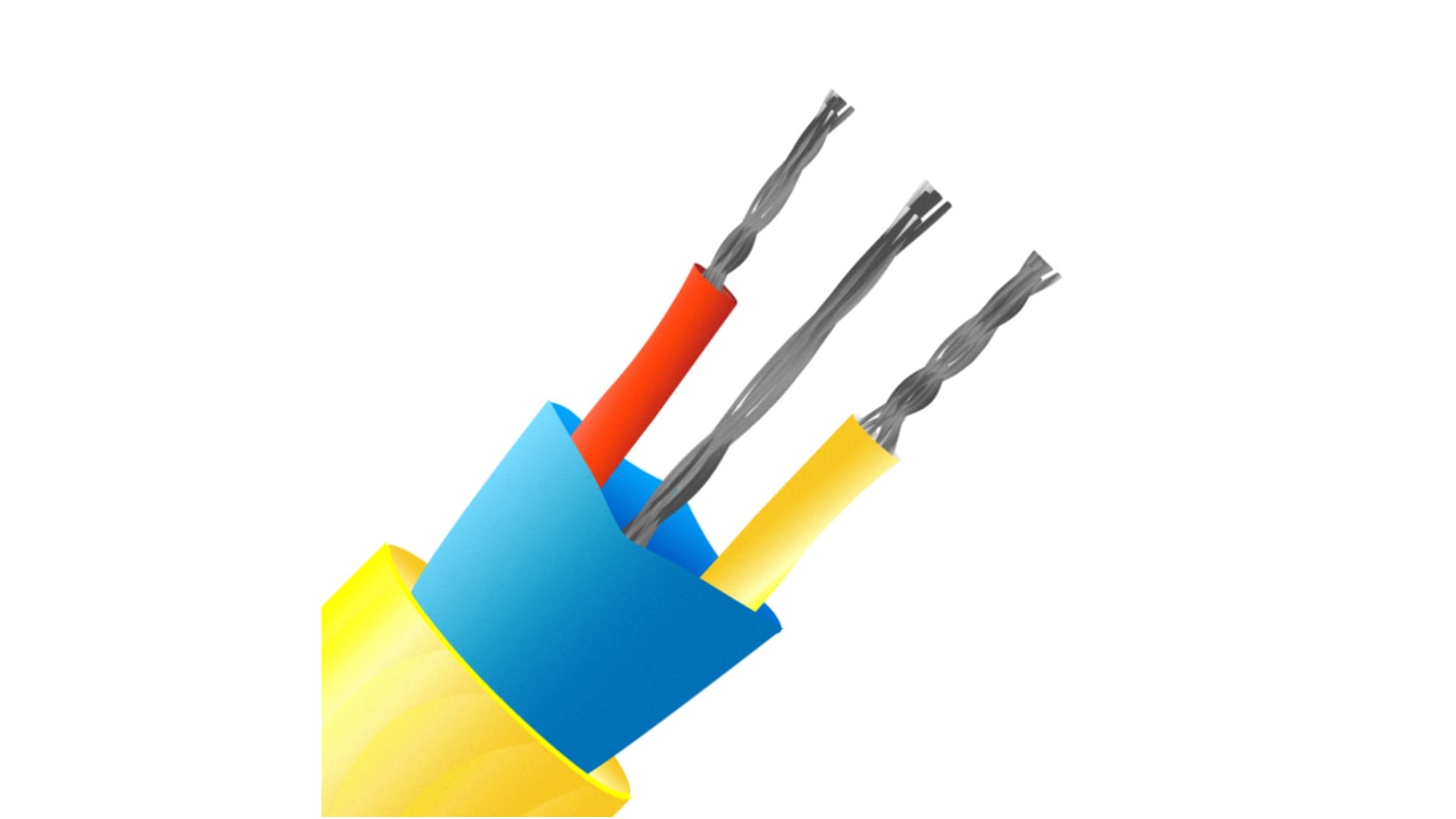 RS PRO Type K Thermocouple Cable/Wire, 200m, Screened, PVC Mylar Insulation, +105°C Max, 7/0.2mm