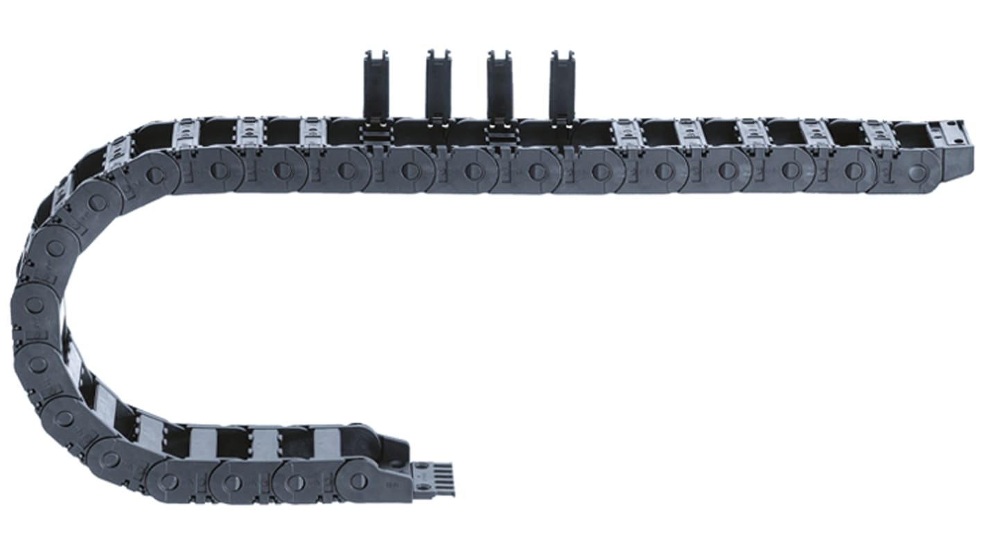 Igus 2500, e-chain Black Cable Chain - Flexible Slot, W54 mm x D35mm, L1m, 150 mm Min. Bend Radius, Igumid GLW