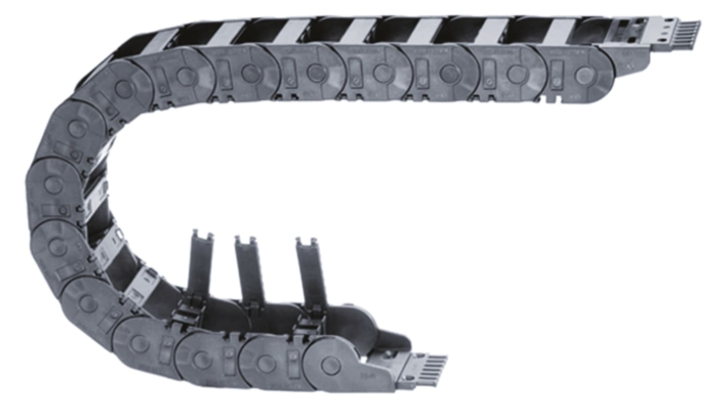 Igus 2600, e-chain Black Cable Chain - Flexible Slot, W66 mm x D50mm, L1m, 63 mm Min. Bend Radius, Igumid G