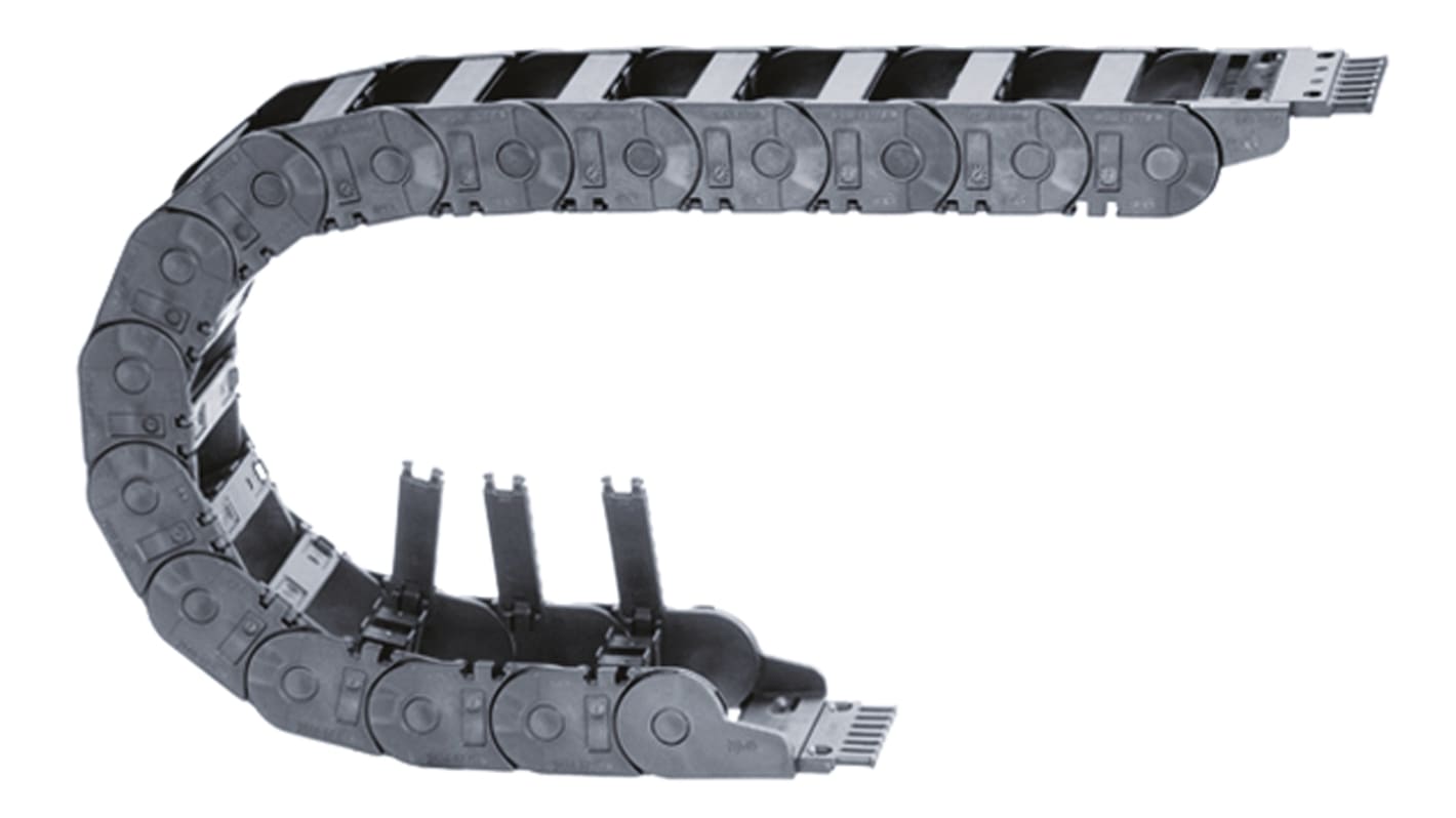 Igus 2600, e-chain Black Cable Chain - Flexible Slot, W116 mm x D50mm, L1m, 63 mm Min. Bend Radius, Igumid G