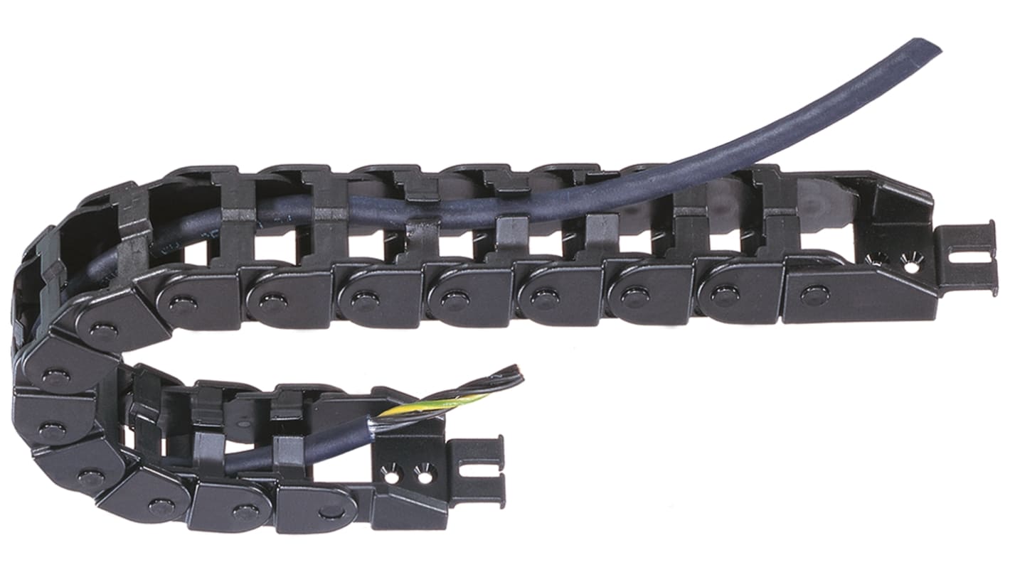 Goulotte Igus e-chain, Z08, Longueur 1m, Largeur 38,2 mm, Profondeur 19.3mm, en Igumid NB Noir