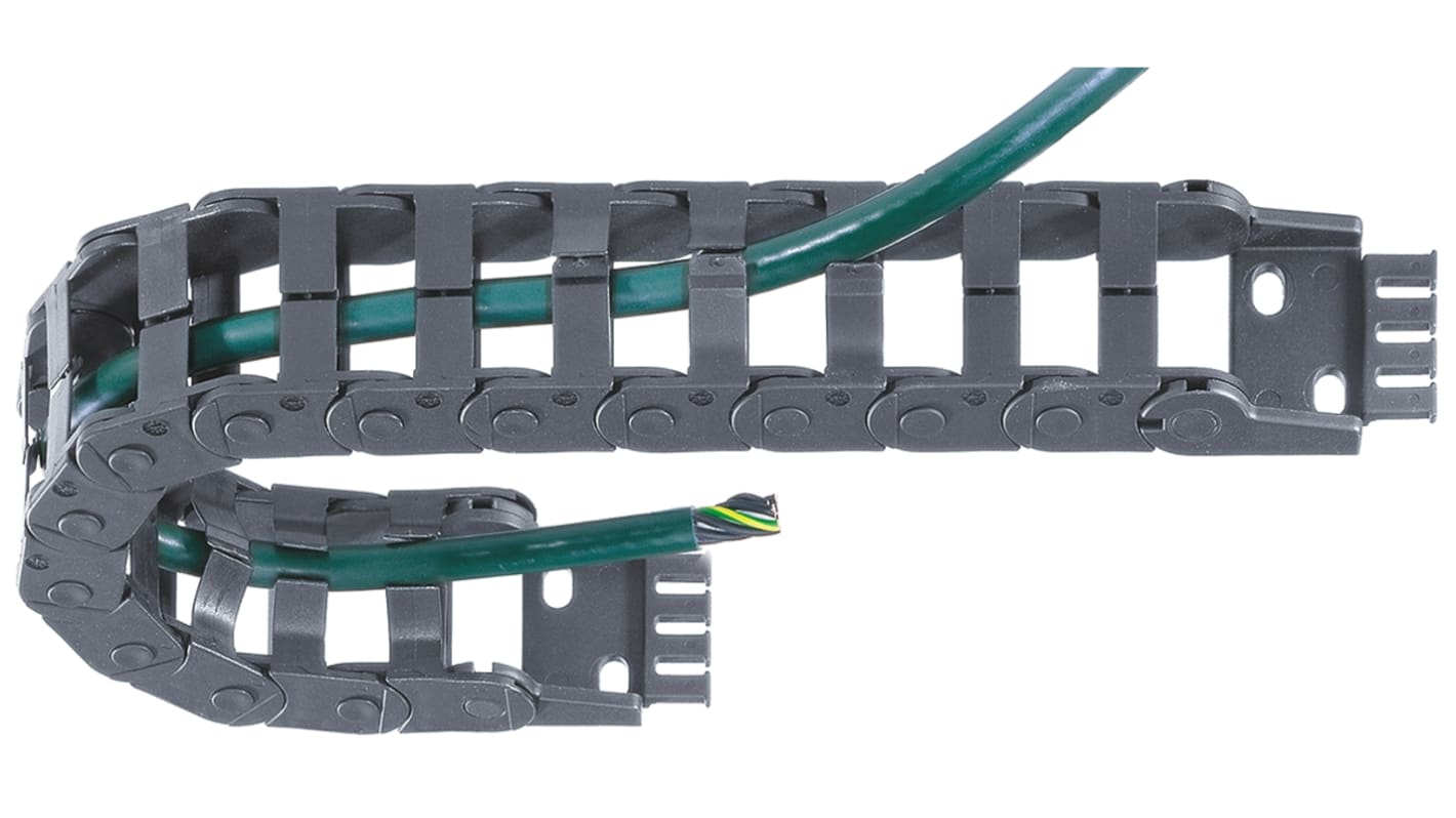 Igus e-chain, Z14 Black Cable Chain - Flexible Slot, W37 mm x D25mm, L1m, 28 mm Min. Bend Radius, Igumid NB