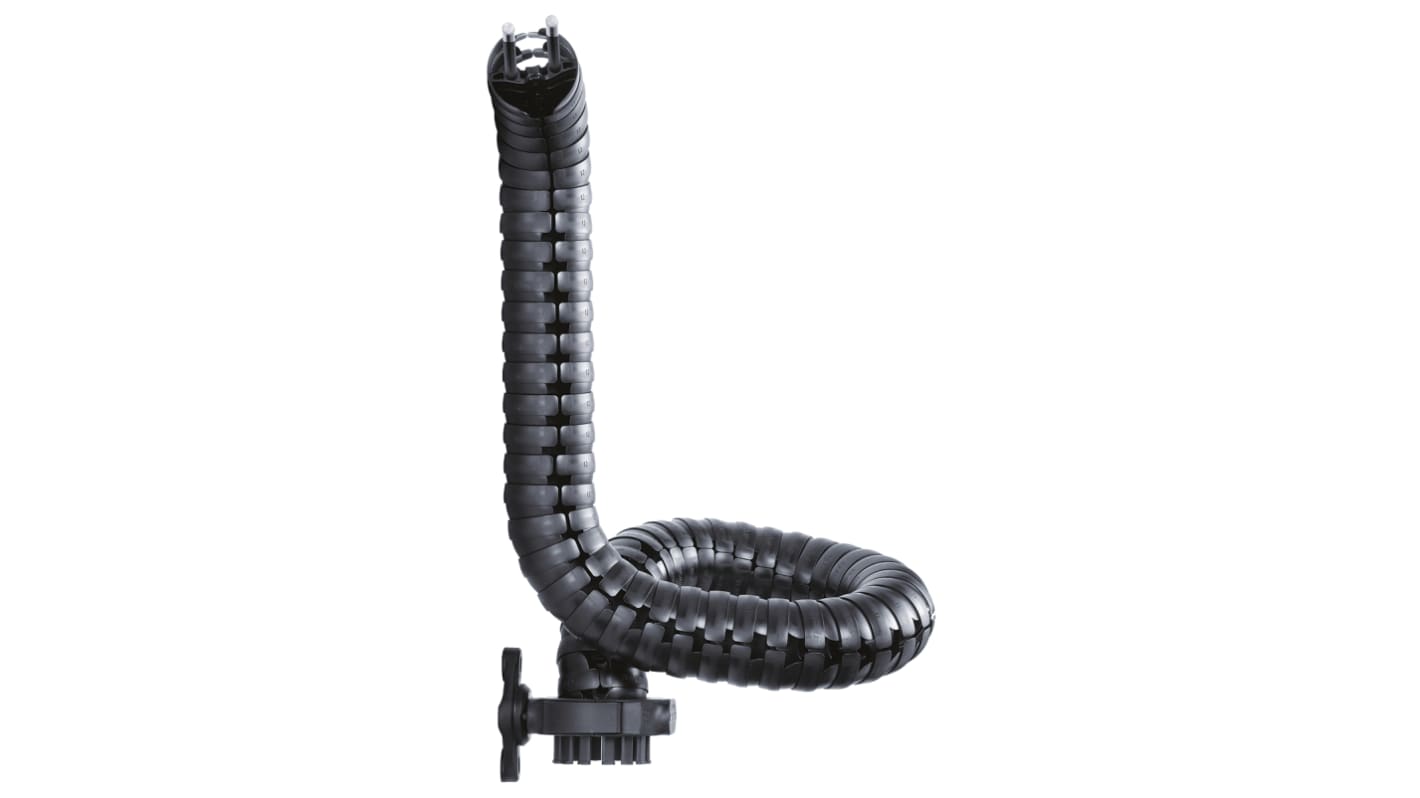 Igus TRE Black Triflex 3D Chain - Flexible Slot, W43 (Dia.) mm x D43mm, L1m, 58 mm Min. Bend Radius, Igumid NB