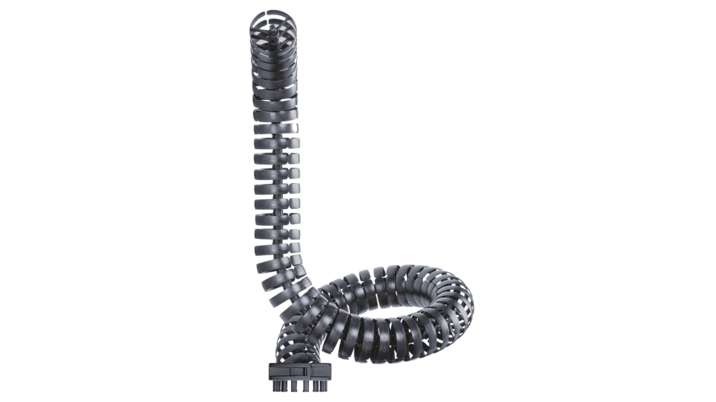 Igus TRL Black Triflex 3D Chain - Flexible Slot, W81 (Dia.) mm x, L1m, 110 mm Min. Bend Radius, Igumid NB