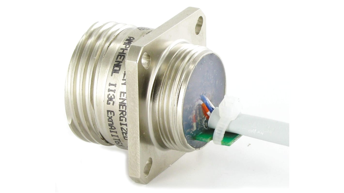 Amphenol Socapex Cat5e Skærmet Ethernet-kabel, RJ45 Hun til Utermineret, Grå Polyester kappe, 300mm