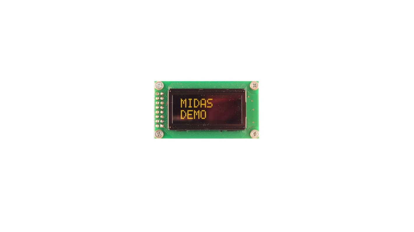 Midas Yellow Passive matrix OLED Display COB Parallel Interface