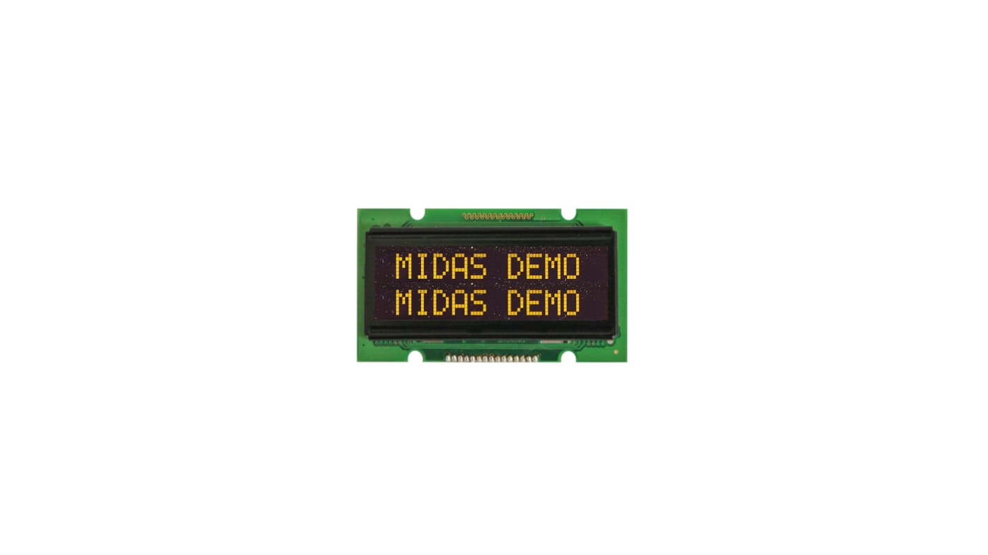 Pantalla OLED pasiva Midas, Amarillo, interfaz Paralelo