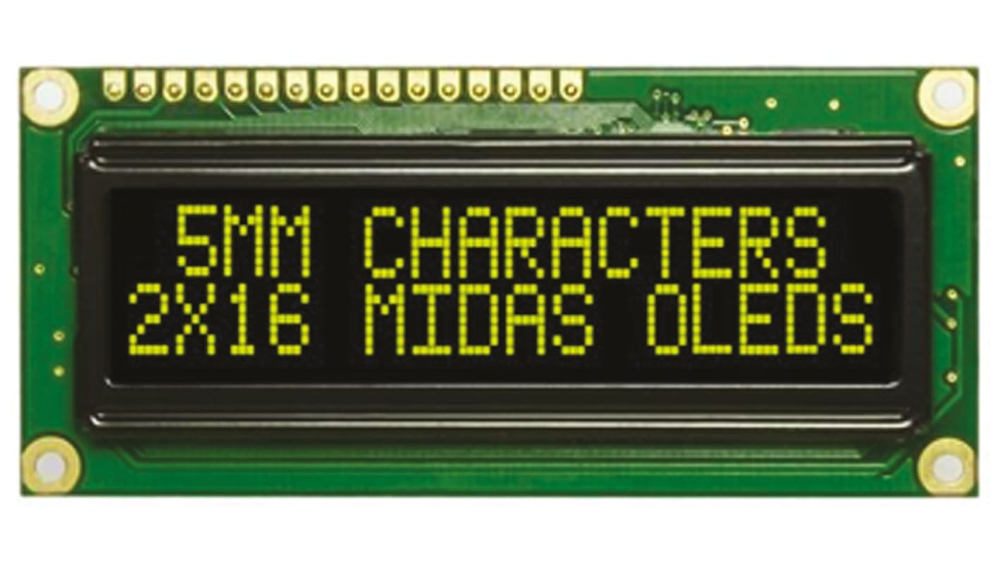 Midas Yellow Passive matrix OLED Display COB Parallel Interface