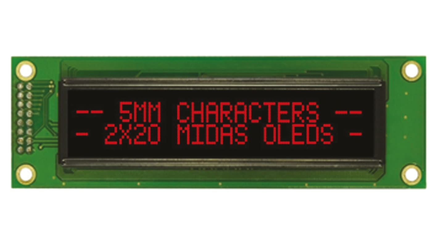 Midas Red Passive matrix OLED Display COB Parallel Interface