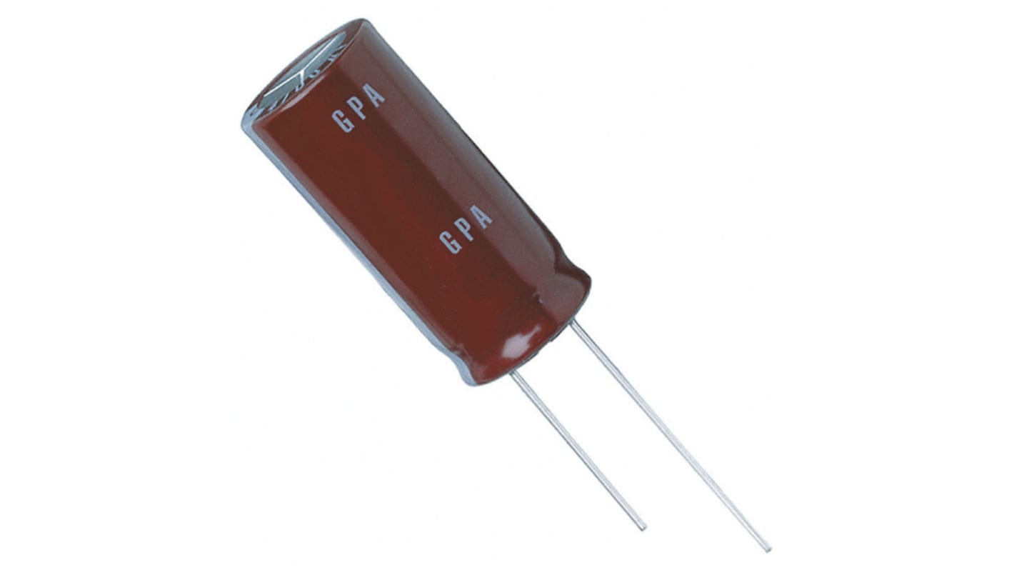 CHEMI-CON GPA, THT Aluminium-Elektrolyt Kondensator 1500μF ±20% / 25V dc, Ø 14.5mm x 20mm, bis 125°C