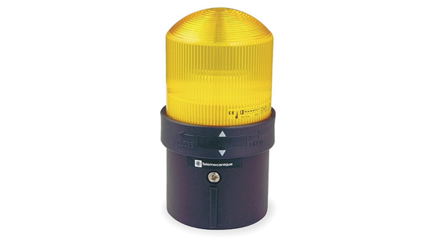Schneider Electric XVBL Series Yellow Steady Beacon, 250 V ac, Base Mount, Incandescent, LED Bulb, IP65, IP66