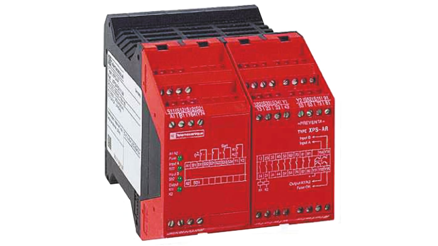 Schneider Electric Preventa XPS AR Emergency Stop Safety Relay, 24V ac/dc, Dual-Channel, 7 Safety Contacts