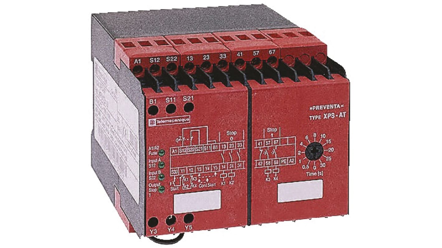 Schneider Electric Dual-Channel Safety Switch/Interlock Safety Relay, 115V ac, 3 Safety Contacts