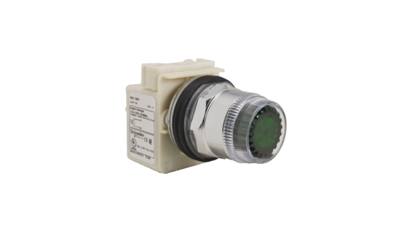 Schneider Electric Harmony 9001K Series Green Momentary Push Button Head, 30mm Cutout