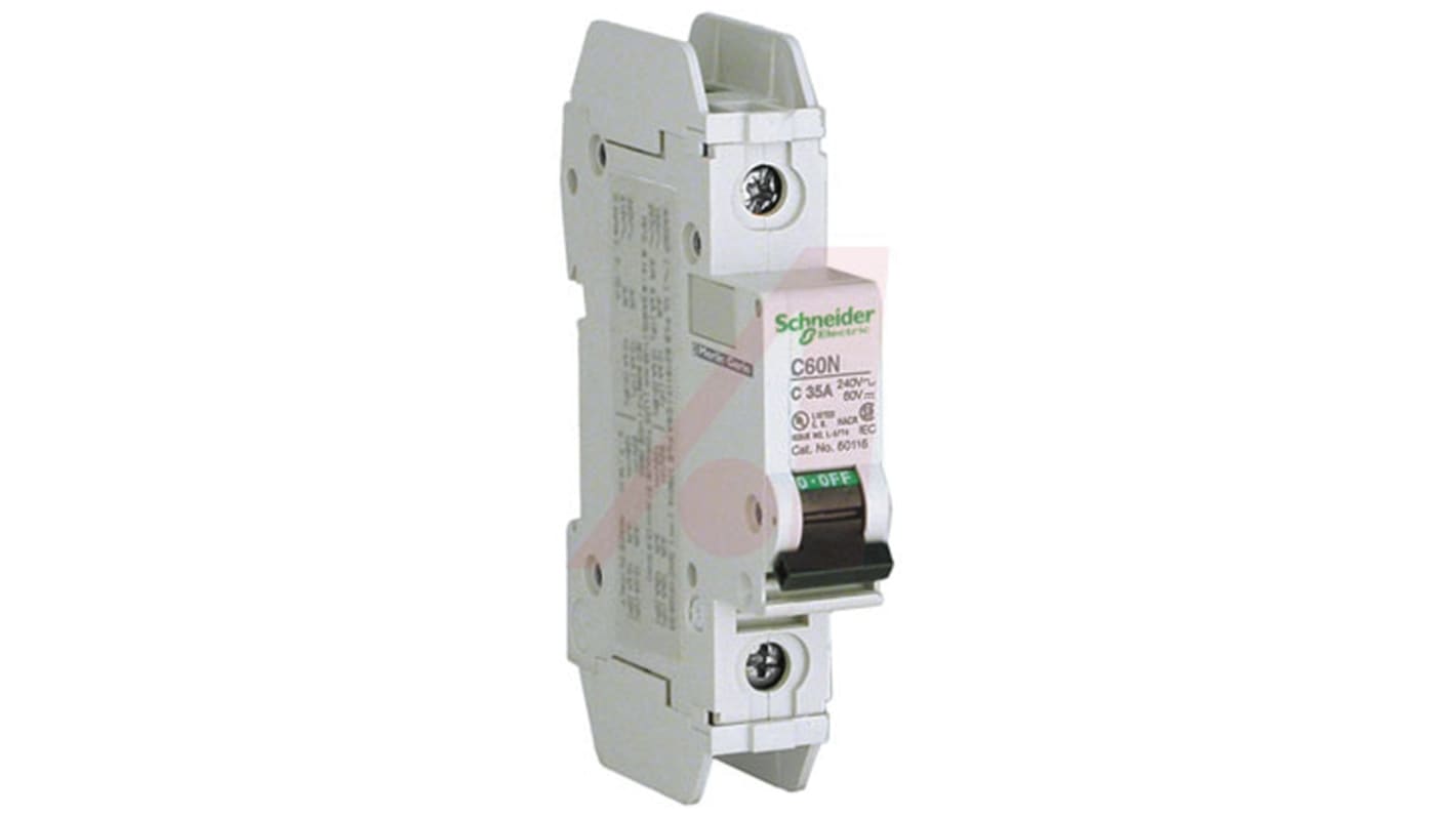 Schneider Electric C60 Motorleistungsschalter Typ D, Pol 1 20A 120 → 240V, Abschaltvermögen 10 kA eff @